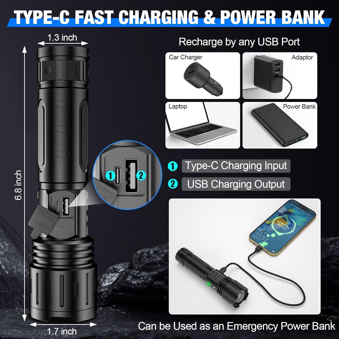 Extremely Bright Tactical Flashlight — A Blinding Beam That Cuts Straight Through the Dark
