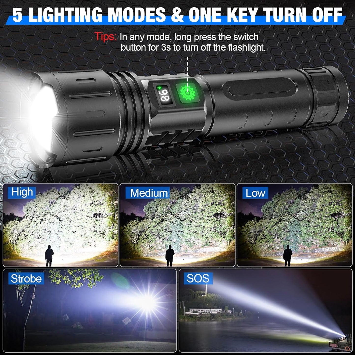 Extremely Bright Tactical Flashlight — A Blinding Beam That Cuts Straight Through the Dark