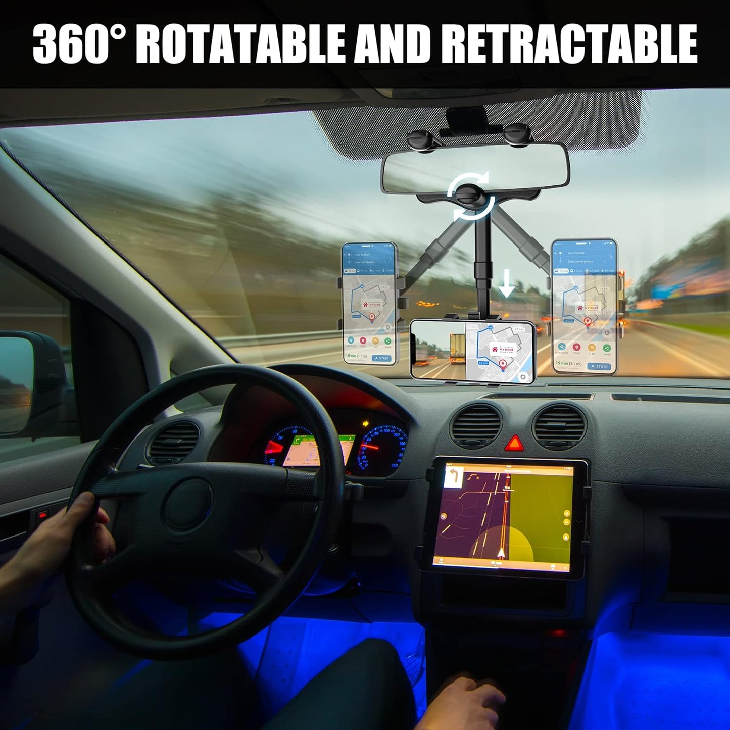 Rearview Mirror Phone Holder