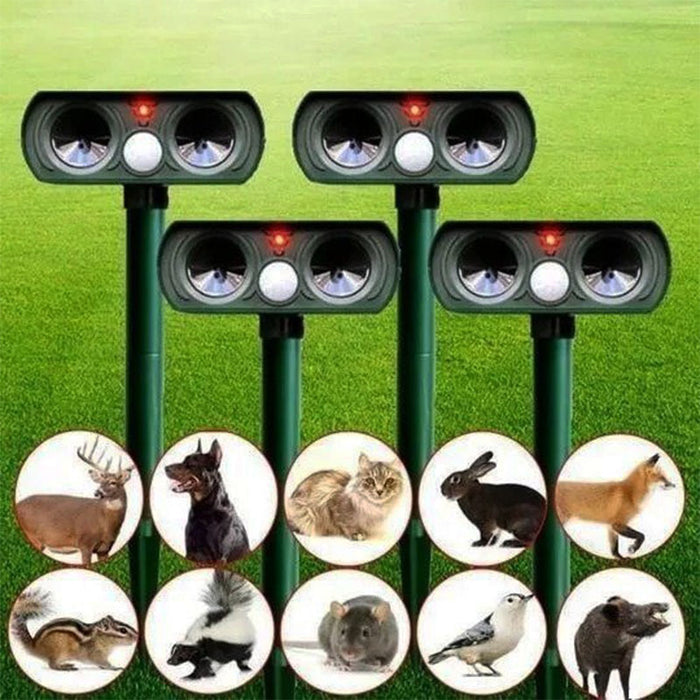 Solar Animal Pest Repeller — Keep Deer, Cats & Critters Out of Your Yard, No Wires or Chemicals
