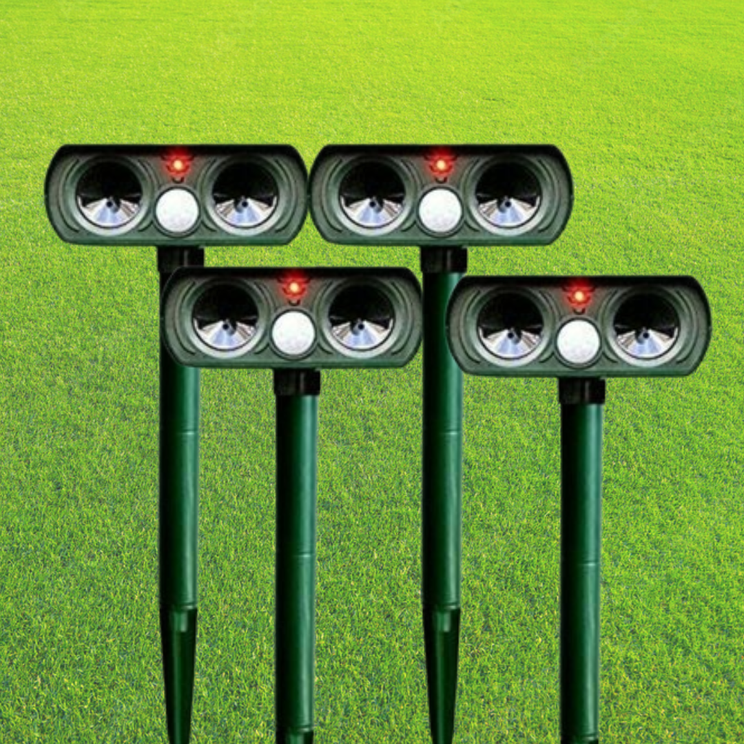 Solar Animal Pest Repeller — Keep Deer, Cats & Critters Out of Your Yard, No Wires or Chemicals