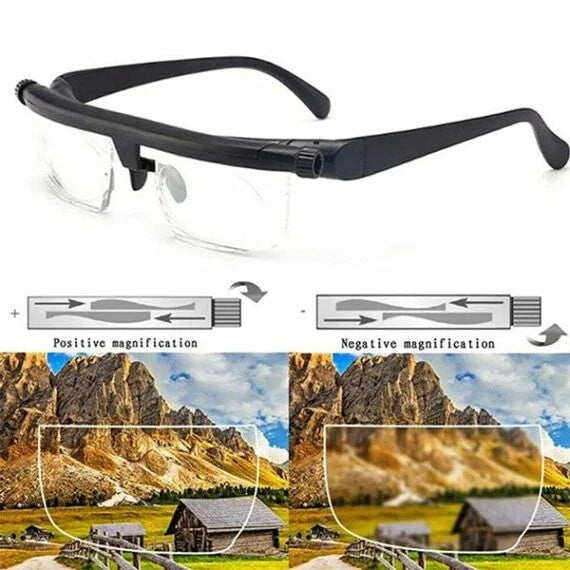 Adjustable Focus Glasses — One Pair for Near AND Far, No More Switching Readers