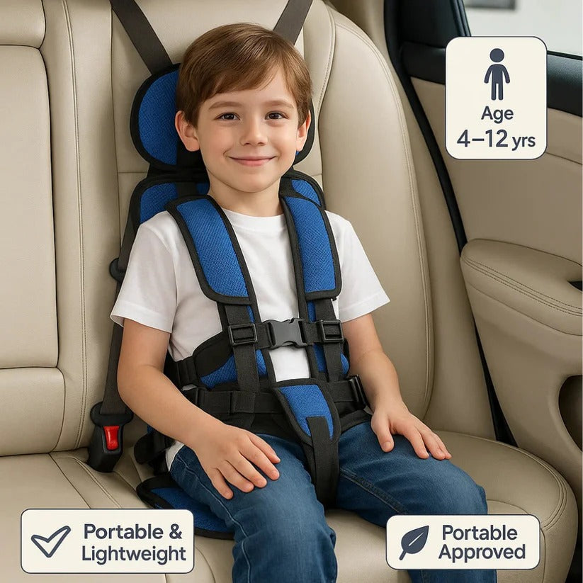 Compact Child Travel Seat — Safe, Foldable Car Safety That Fits in Any Bag