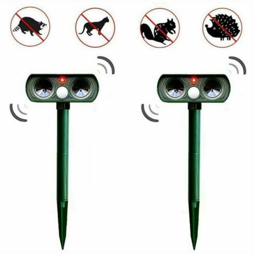 Solar Animal Pest Repeller — Keep Deer, Cats & Critters Out of Your Yard, No Wires or Chemicals