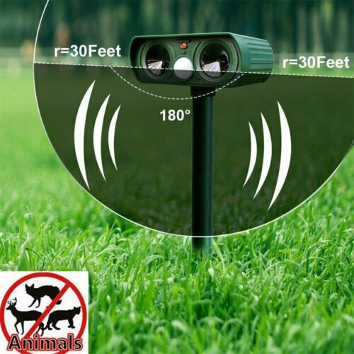 Solar Animal Pest Repeller — Keep Deer, Cats & Critters Out of Your Yard, No Wires or Chemicals